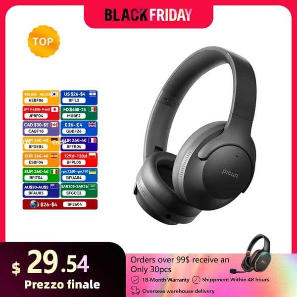 Picun ANC-05MAX Noise Cancelling Headphones ANC 54 Low Latency Wireless Headset ENC HD Mic HIFI Foldable APP ControlM251126