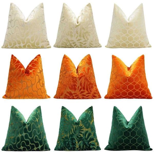 Luxury Velvet Cushion Cover 3D Geometric Pile Jacquard PillowsCase Modern Color Decorative Pillow Cover For Sofa Chair HomeW251127