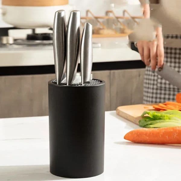 Knife Holder Stand for Kitchen Chef Ceramic Knife Inserted Plastic Knives Block Storage Tank Holder Kitchen Accessories cozinha 250427