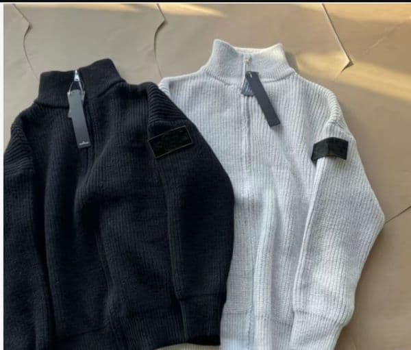 AA Men's Sweaters Casual Cardigan Sweater Loose Zippered Hoodie Stand-up Collar Knitted For Spring Autumn jacket