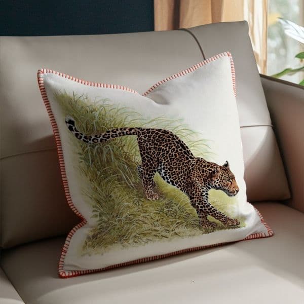 Designer pillowcase light luxury print throw pillow delicate lock edge living room sofa decorative square cushion home decor Y260520
