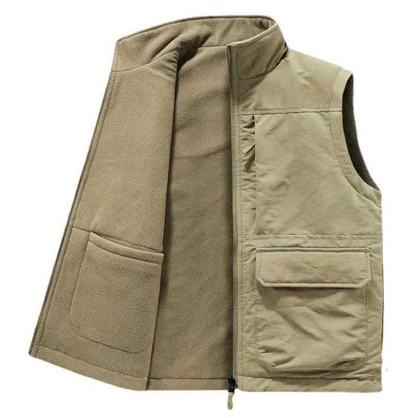 Reversible Sleeveless Jacket Mens Vest Coat Winter Waistcoat Thick Warm Fleece Workwear Tops Cargo Vest Windbreaker New FashionM251127