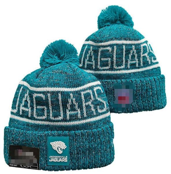 2025 Men Knitted Cuffed Pom Jaguars Beanies Bobble Hats Sport Knit Hat Striped Sideline Wool Warm BasEball Beanies Cap For Women a8