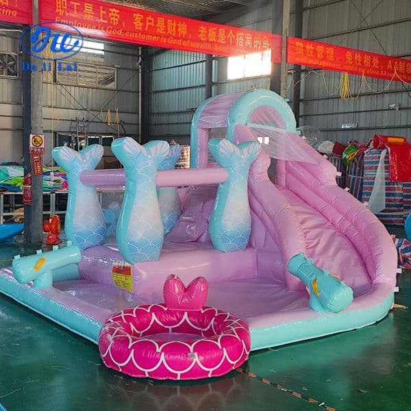 Wholesale inflatable trampoline slides, Naughty castle, fish-themed foreign trade factory, new princess inflatable castle, outdoor children's trampoline toy gifts