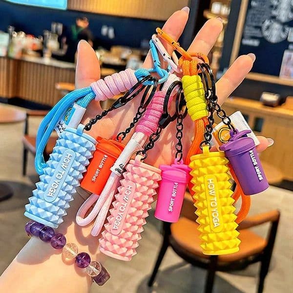 Silicone Gym Yoga Keychain Dumbbell Charm for Backpack Bag Purse Kettlebell Fitness Keychain Gift for Fitness Enthusiasts 251124