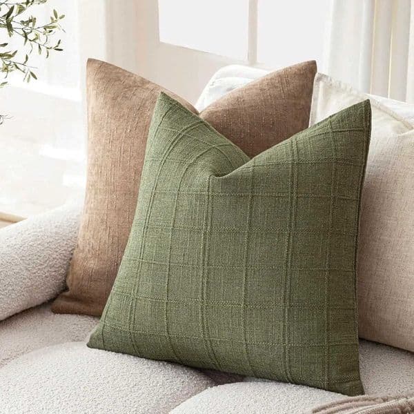 Green Square Cushion Cover Modern Chenille 45x45CM Decorative Pillow Cover Farmhouse Sofa Pillow Cover for Sofa Chair CouchW251127