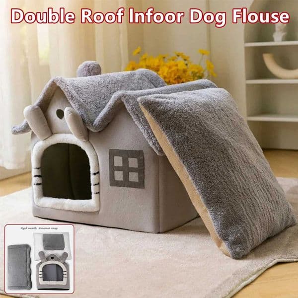 Foldable Dog Cat House Kennel Bed Mat with Cushion for Small Medium Dogs Cats Winter Warm Cat Nest Puppy Cave Sofa Pet ProductsM251127
