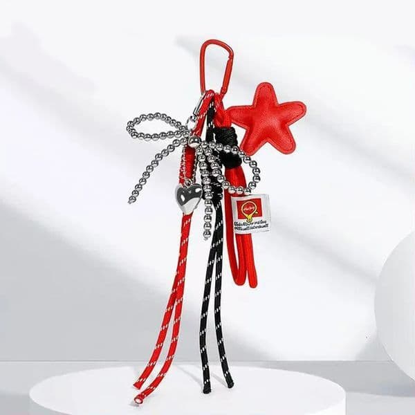 Fashion Leather Starfish Keychain Cute Charm Women Maximalist Bag Ornaments Accessories Braided Rope Keyring 251124