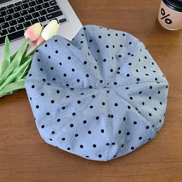 Japanese Korean Polka Dot Berets Versatile Retro Painter Berets Y2k Casual Beanie Cap Female 251126BJ