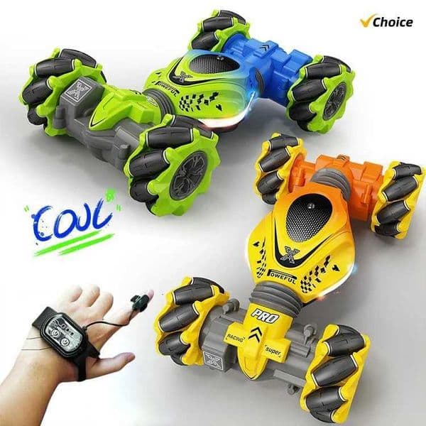 Newest 4WD RC Stunt Car 24G Radio with 1/2/3 Battery Remote Control Cars RC Watch Gesture Sensor Rotation Electronic Toys Gifts Y251127