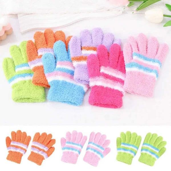 Fashion Warm Kids Winter Gloves Coldproof Windproof Baby Gloves Elastic Soft Children Mittens for 6-9 Years Old Baby Boys GirlsW251127