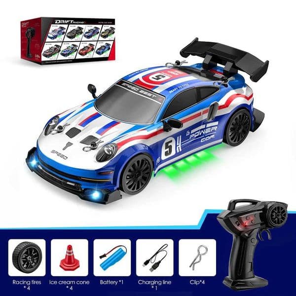124 Four-wheel drive racing drift remote control car ambient light infinitely variable speed RC remote control toy car holid Y251127