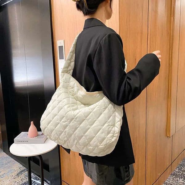 Women S Vintage Nylon Shoulder Underarm Bag Female Casual Waterproof Crossbody Hobo Bags For Lady Quilted Large Capacity Handbag Bag