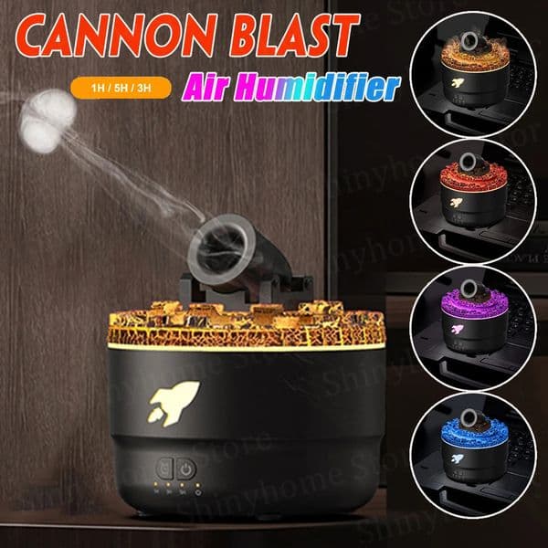 Volcanic Crack Air Humidifier Cannons Aroma Diffuser Cannon Blast Turret Aromatherapy Humidifier Air Humidifier for Bedroom 250427