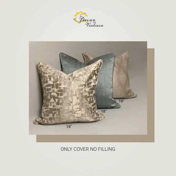 Premium Throw Pillow Covers Blue and Gold Arabic Design for Home Decor Soft Cushion Case for Couch Bed Car Seat Living RoomW251127
