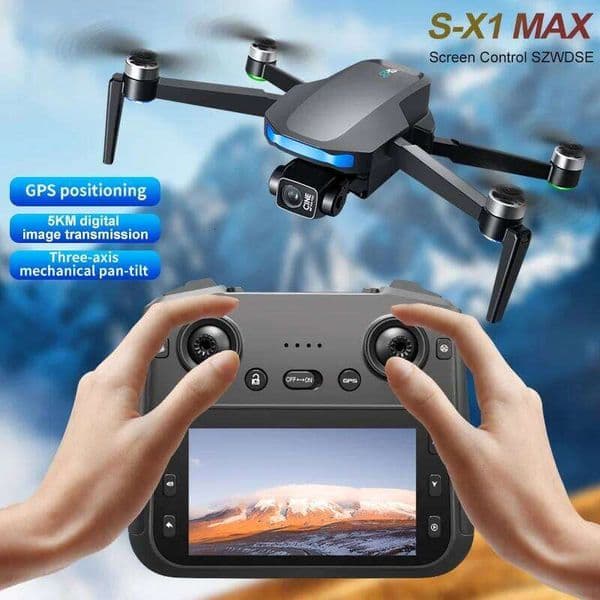S-X1 GPS Drone 4K Professional HD Camera 3-Axis Gimbal 5G Relay Image Transmission Screen Control FPV Brushless RC Dron Boy Toys