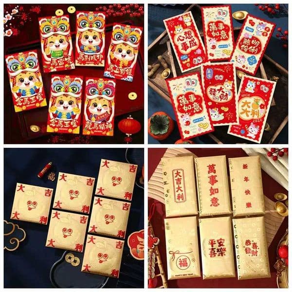 1/6/24pcs Red Envelope Chienses New Year Money Envelopes Gift Bag Hongbao Lucky Money Bag Spring Festival Nouvel An Chinois 2026 Z251127