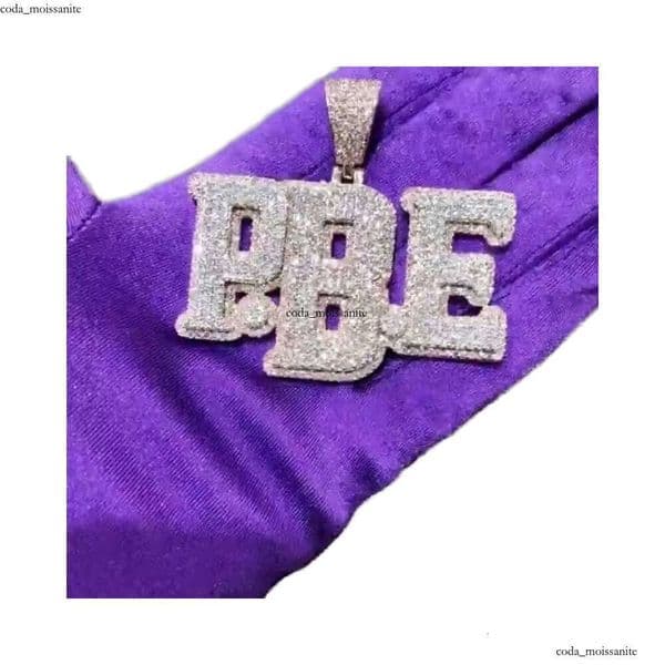 High-Quality 18K sier 14K Letter D Pendant Fashion Hip-Hop Style VVS Diatoeous GRA Earth Men's Iced Out