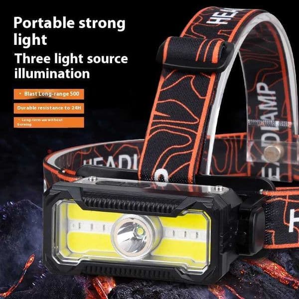 LED Headlamp 6-Modes Powerful Waterproof Headlight Type-C Rechargeable 18650 Head Torch Camping Fishing Emergency LanternW251128
