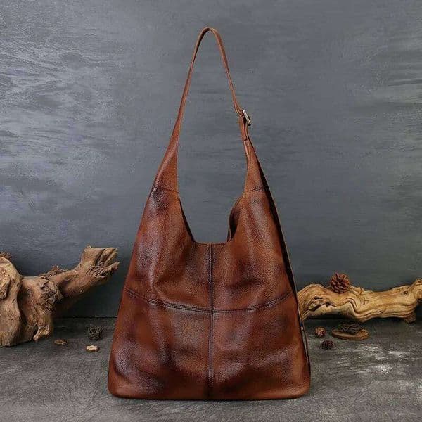 Designer Luxury Johnature New Large Capacity Genuine Leather Tote Vintage Soft Cowhide Personalized Wide Strap Shoulder Bag