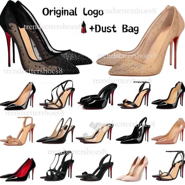 Designer Women High Shoes Red Peep Toe Sandals 6cm 8cm 10cm 12cm Heels Nude Black Patent Leather Pumps Size 36-44