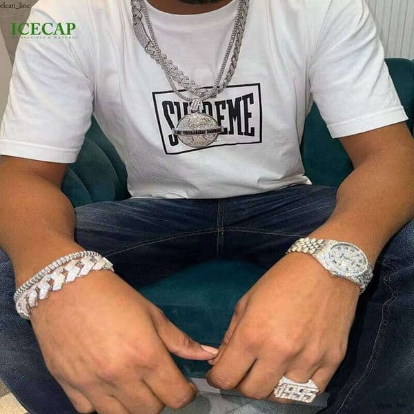 Custom Fashion Jewelry New Design Handmade Inlaid 925 Silver VVS Moissanite Hiphop Men's 3D Letter Pendant Necklace