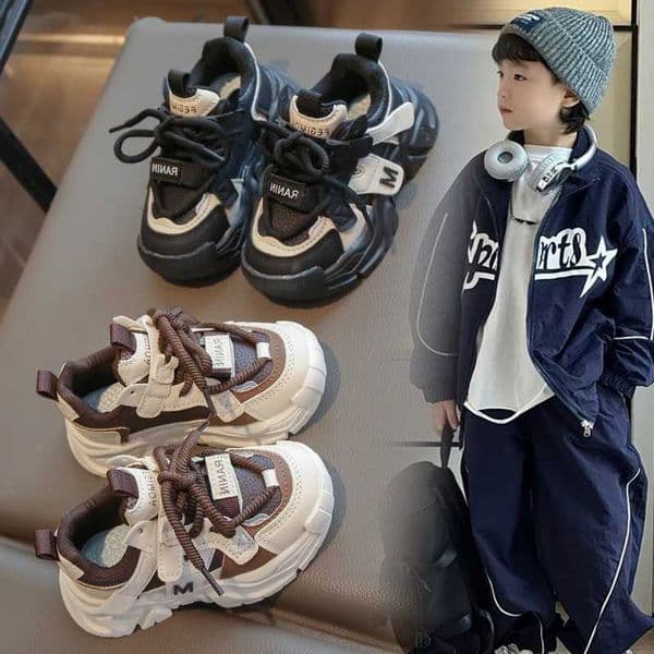 Childrens Sneakers Years Old Brown Breathable Boys Girls Casual Shoes Four Seasons Lightweight Non-slip Kids Single H260305