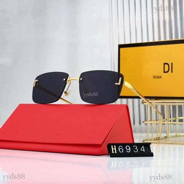 luxury Designer sunglassess frameless sunglasses for women Travel photography trend men gift glasses Beach shading UV protection polarized glasses with box