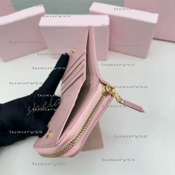 2026 New Top Short Wallets Designer Wallet Pleated Card Holder Luxury Purses Holders Genuine Leather Mini Pouch Women Men