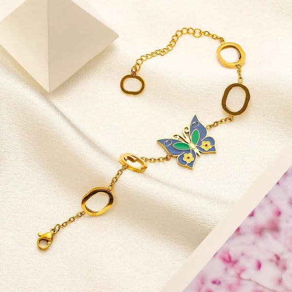 Brand Gold Plated Butterfly Bracelet Designer Jewelry Elegant Women Bracelet Temperament Luxury Bracelet Party Gift