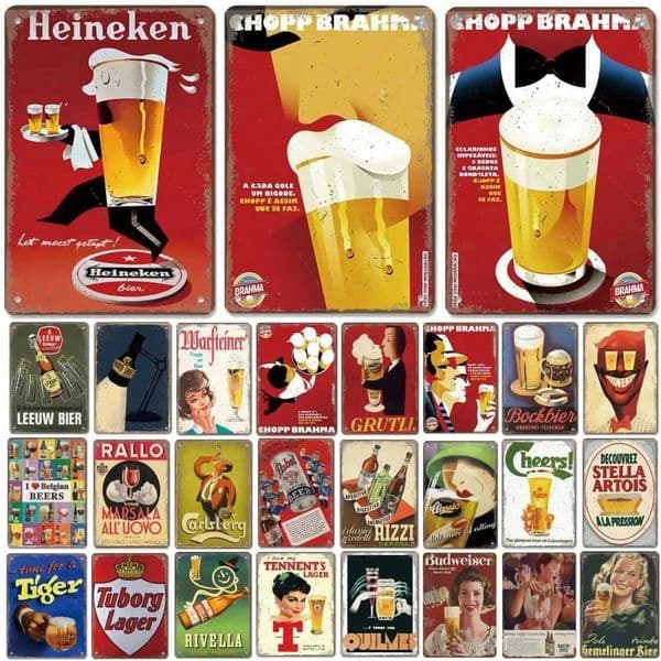 Famous Beer Brand Poster Metal Tin Sign Retro Belgian Dutch Beers Metal for Bar Pub Club Man Cave Room Plaque Wall Art Decor Y251127
