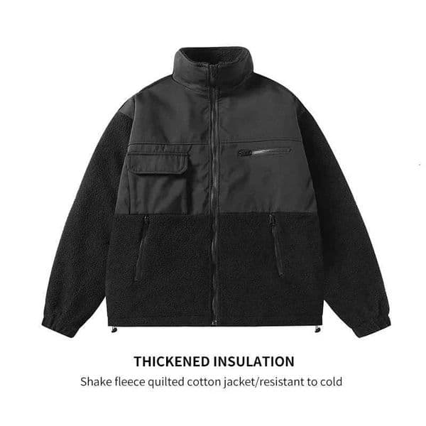 Mens Womens Couple Trendy Jacket Casual Quilted Cotton Fleece Lamb Velvet Coat Suitable Spring Autumn Overcoat Men Clothing M251128