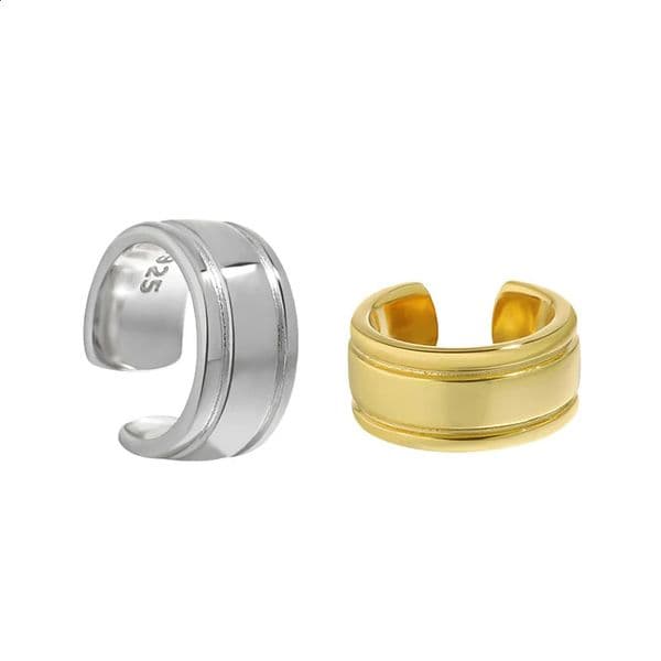 Fashion Simple Smooth S925 Sterling Silver Clip Earring without Ear Pierced Wide Ear cuffs for Women Men Jewelry 250423