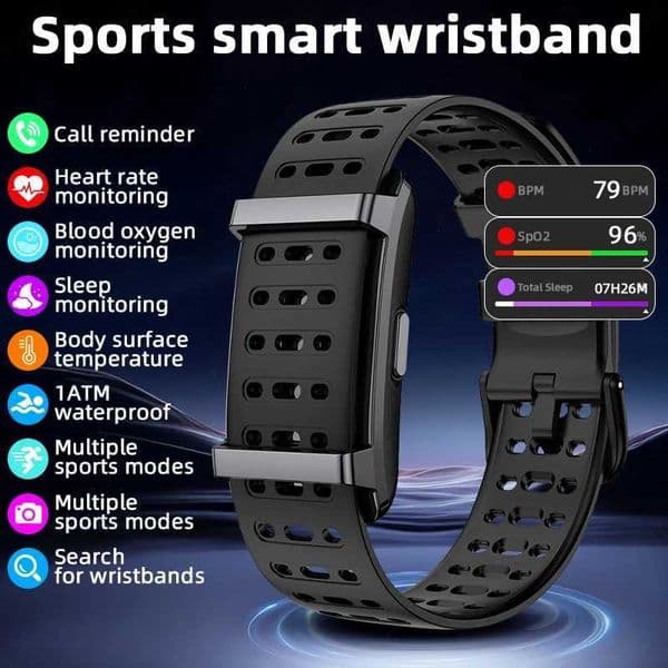 LIGE No Screen Smart Watch Sports Outdoors Fitness Heart Rate Monitor 1ATM Waterproof New Men Smart Bracelet For Andrio IOS 2026W251128