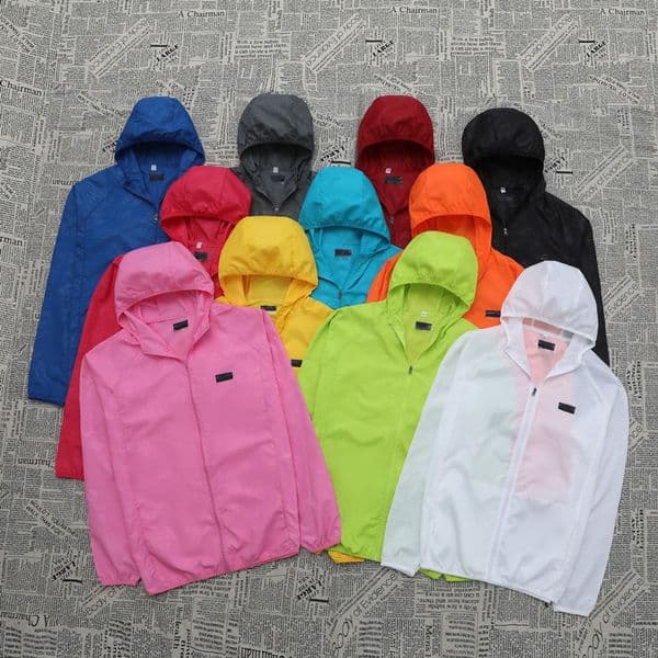 Summer Men's Sunbreaker Designer Jacket Hooded Zipper Jacket Solid Color Windbreaker Breathable Simple Sportwear