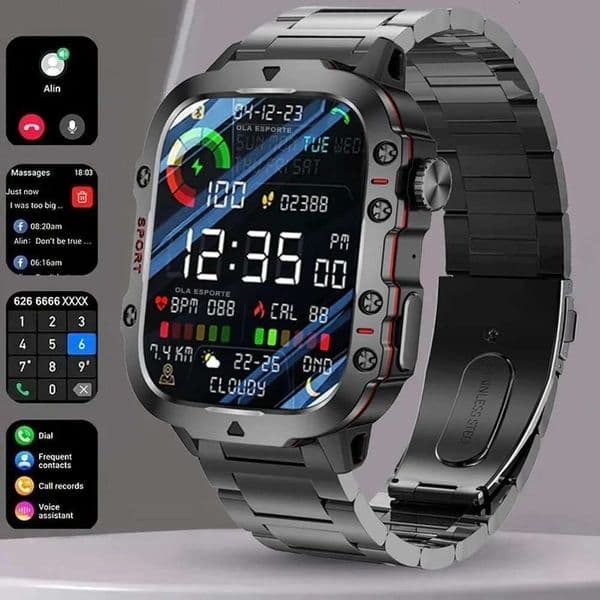2024 New For Xiaomi Military Smart Watch Men IP68 5ATM Outdoor Sports Fiess Tracker Health Monitor 1.81Inch BT Call Smartwatch
