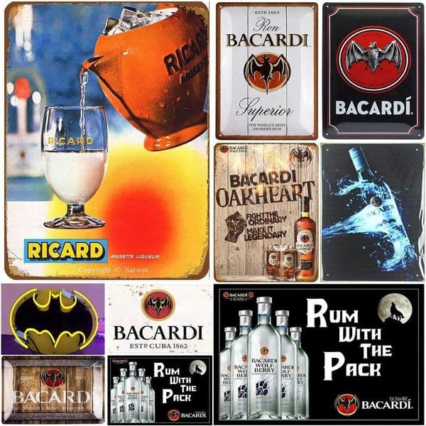 1Pc Vintage Bacardi Rum Metal Aluminum Signs Plaque Plate Retro Wall Art Posters for Man Cave Bar Pubs Clubs Painting Decoration Y251127