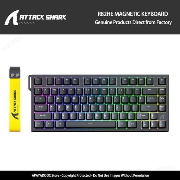 ATTACK SHARK R82HE Gaming Keyboard Magnetic 75 Wired 8000Hz Rapid Trigger ProGamer Keyboard0005mm RT Accuracy008ms LatencyM251128