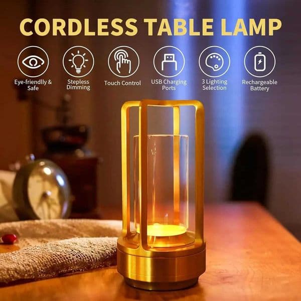 Dimmable Led Cordless Table Lamp Style Desk Lamps Outdoor Camping Atmosphere Light Restaurant Beside Night Lights ABS M251128