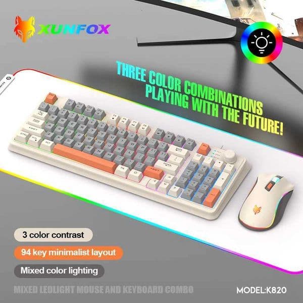k-snake K820 USB Wired Game Keyboard Mouse Set Illuminated Desktop/Laptop Home Office Female Male KeyboardM251128