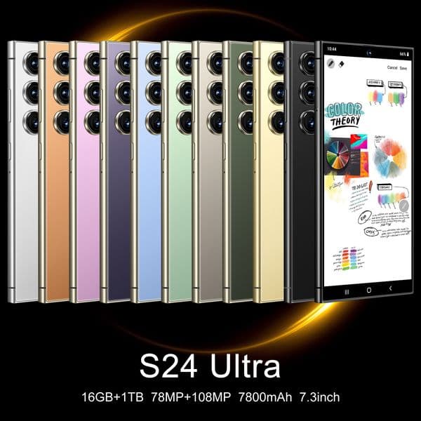 Explosions smart phone S24 Ultra eight nuclear perforated 7.3-inch Android 8.1 12GB+1TB Touch Screen Phone Androids Camera Telephone HD Display Face Recognition