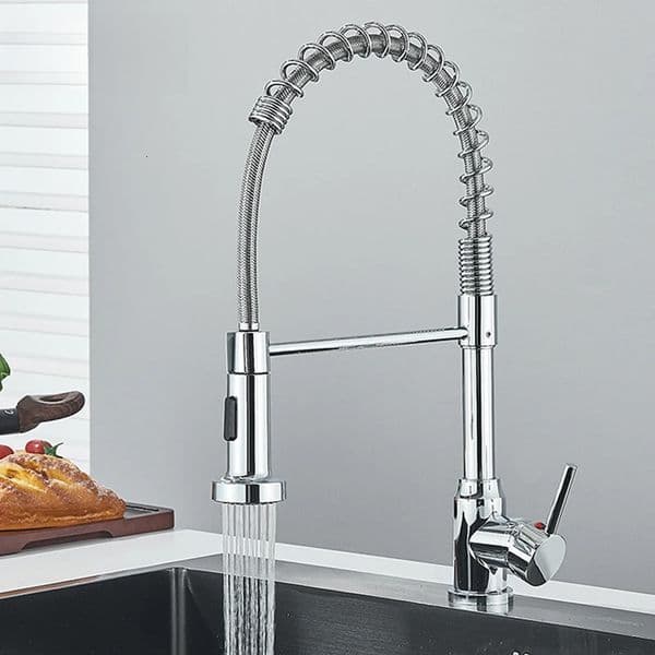 Hownifety Chrome Sink Faucet Stainless Steel Hot And Cold Water Tap Deck Mounted Bathroom Gourmet Kitchen Crane