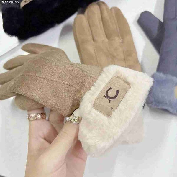 Five Fingers Gloves Gloves designer gloves luxury gloves designer letter leather design gloves warm Waterproof cycling padded warmth women gloves Christmas