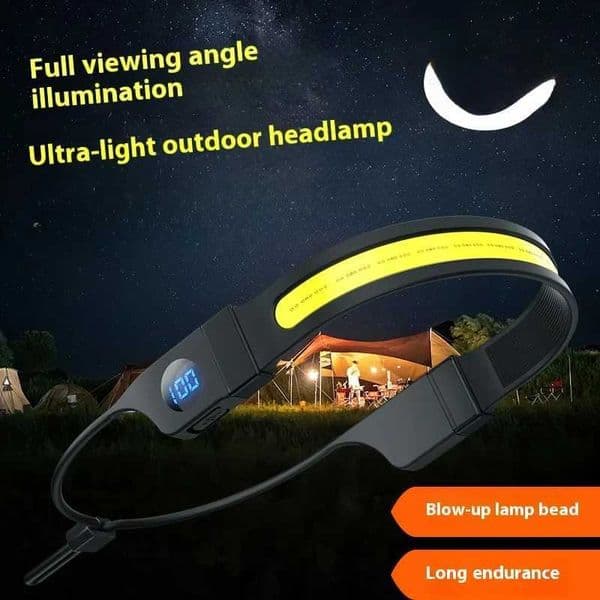 LED Digital Display Headlamp USB Rechargeable Head Flashlight Waterproof Camping Walking Fishing Hiking COB Headlight 700mAhW251128