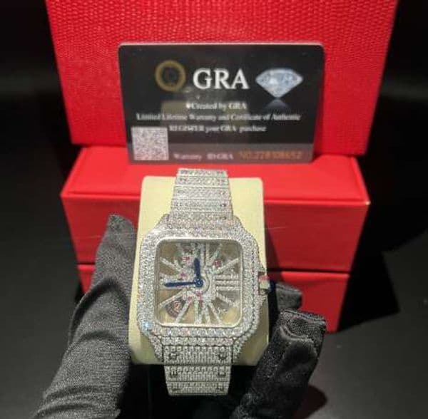 Iced Out Vvs Dia Watch Advanced Customizationvvs Top Quality Automatic Mechanical Women Moissanite Pass Test Watches