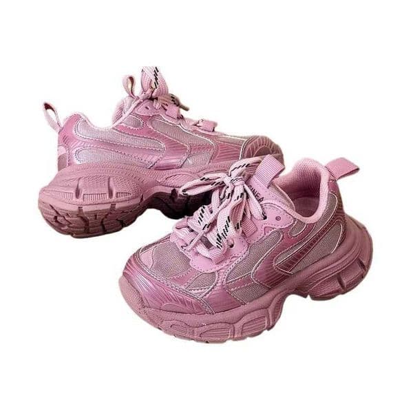 Spring Children Boy Girls Mesh Mixed Color Splicing Thickness Increase Sneakers for Children and Toddlers Breathable Lightweight Trailer X250429