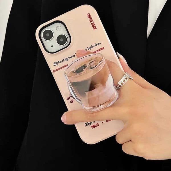 Korea Cute CartoonLatte coffee Magnetic Holder Grip Tok Griptok Phone Stand Holder port For iPhone For Pad Smart Tok Y251129