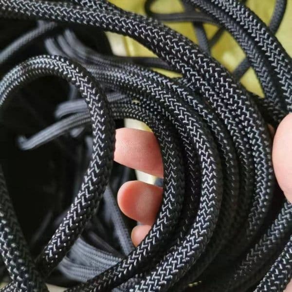 Custom High-Density Woven Nylon Rope Black Wear-Resistant Nylon Webbing Multi-Purpose Nylon Rope for Apparel / Luggage / Outdoor Use