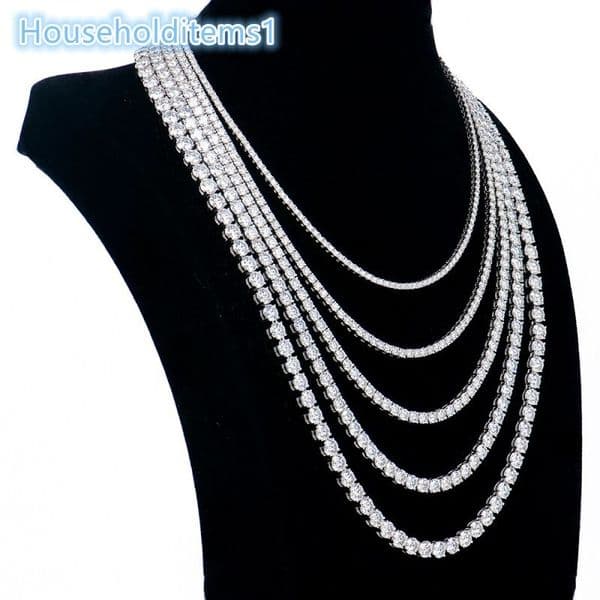 Moissanite tennis necklace 925 Sterling Silver Moissanite Tennis Necklace 5mm D Color Round Cut Diamond Gifts Necklace