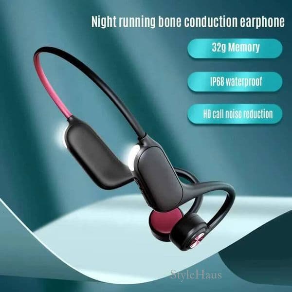 New Fashionable Waterproof Sports Bluetooth Wireless Bone Conduction Earphones with 32g Memory Card, Suitable for Outdoor Swimming